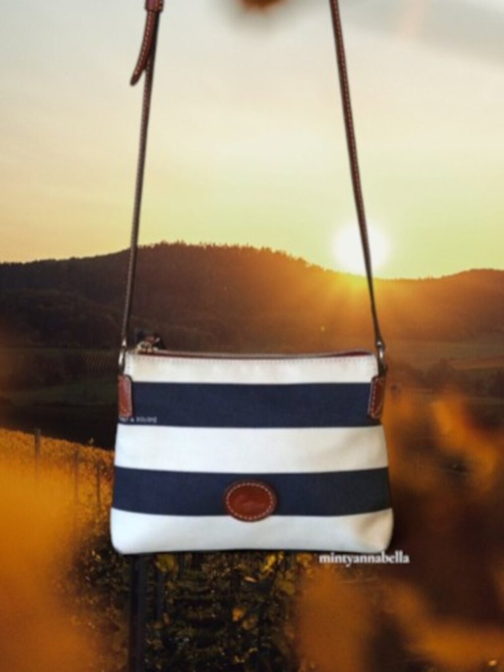Dooney & Bourke Sullivan Navy Striped Crossbody Bag